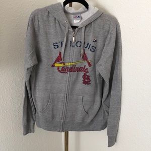 Majestic, St. Louis Cardinals, L, zip-up hoodie